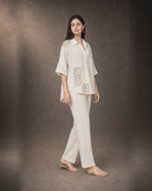 Mihira: Cream Crochet Crush Co-ord Set – profile or documented back