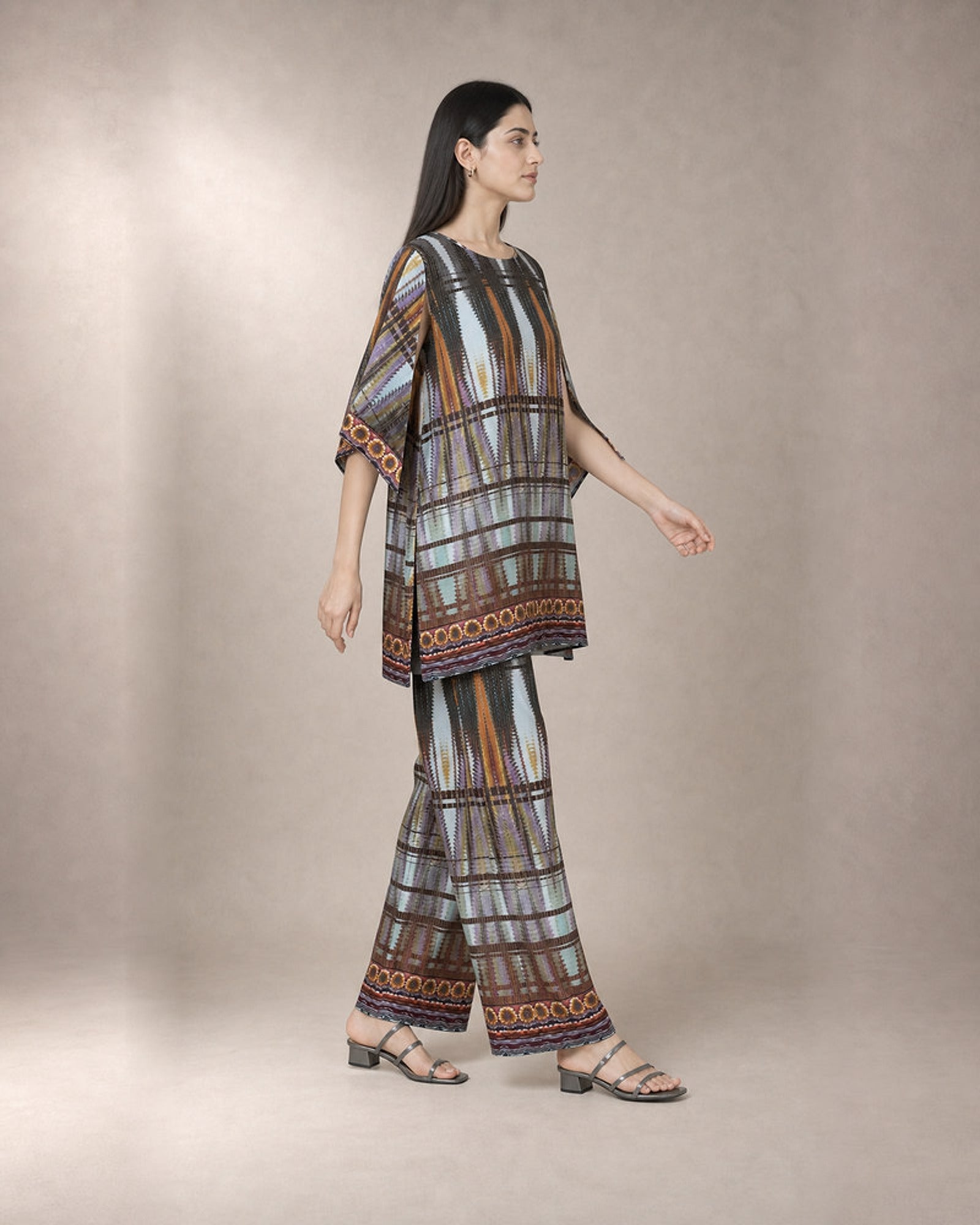 Aroha: Pastel Mosaic Modal Co-ord Set – profile or documented back
