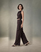 Avira: Walnut Mosaic Cowl Co-ord Set – profile or documented back