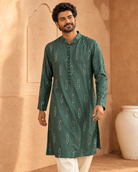 Aks by House of Somarra — Front view showing the scattered mirrorwork and straight kurta silhouette.