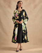 Vanika by House of Somarra — View showing the floral outer layer over the plain black inner dress.