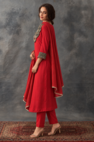 Aarika by House of Somarra — Side view showing the loose silhouette and draped dupatta.