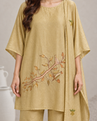 Taru by House of Somarra — Close-up of the botanical appliqué across the kurta.