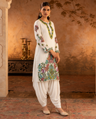 Vasantika by House of Somarra — Side view showing the kurta's embroidered lower panel.