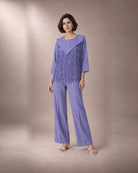 Lasya: Lilac Cascade Fringe Co-ord Set – hero front