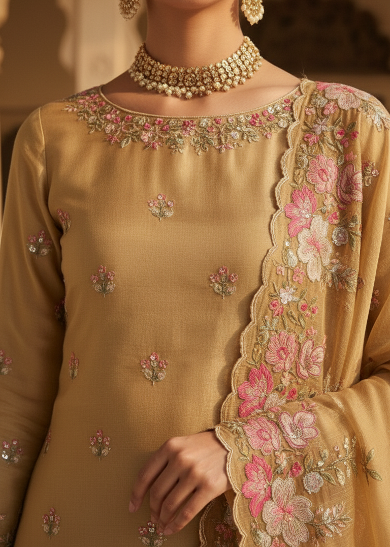 Zer-e-Mehr garment detail close-up