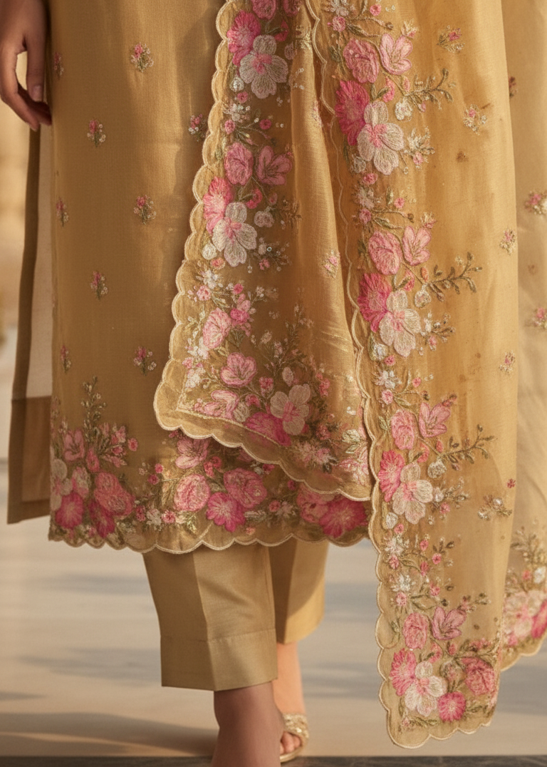 Zer-e-Mehr garment detail close-up