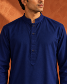 Neel: Deep Blue Men's Kurta Set — close-up of the garment details.