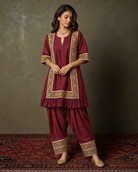 Saira by House of Somarra — Burgundy Salwar Kameez, product photo 4.