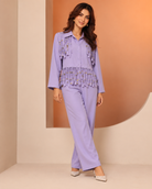 Lavanya by House of Somarra — Lilac Fringe Shirt Co-ord, product photo 1.
