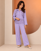 Lavanya by House of Somarra — Lilac Fringe Shirt Co-ord, product photo 2.