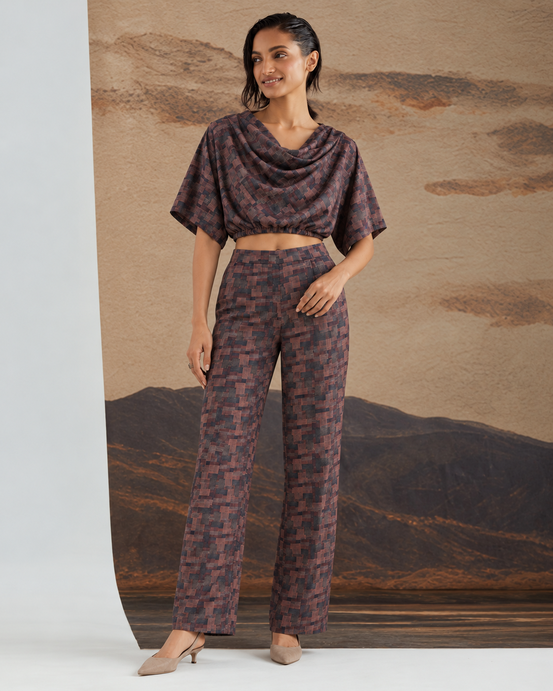 Avira by House of Somarra — Avira Mosaic Cowl Co-ord, product photo 3.