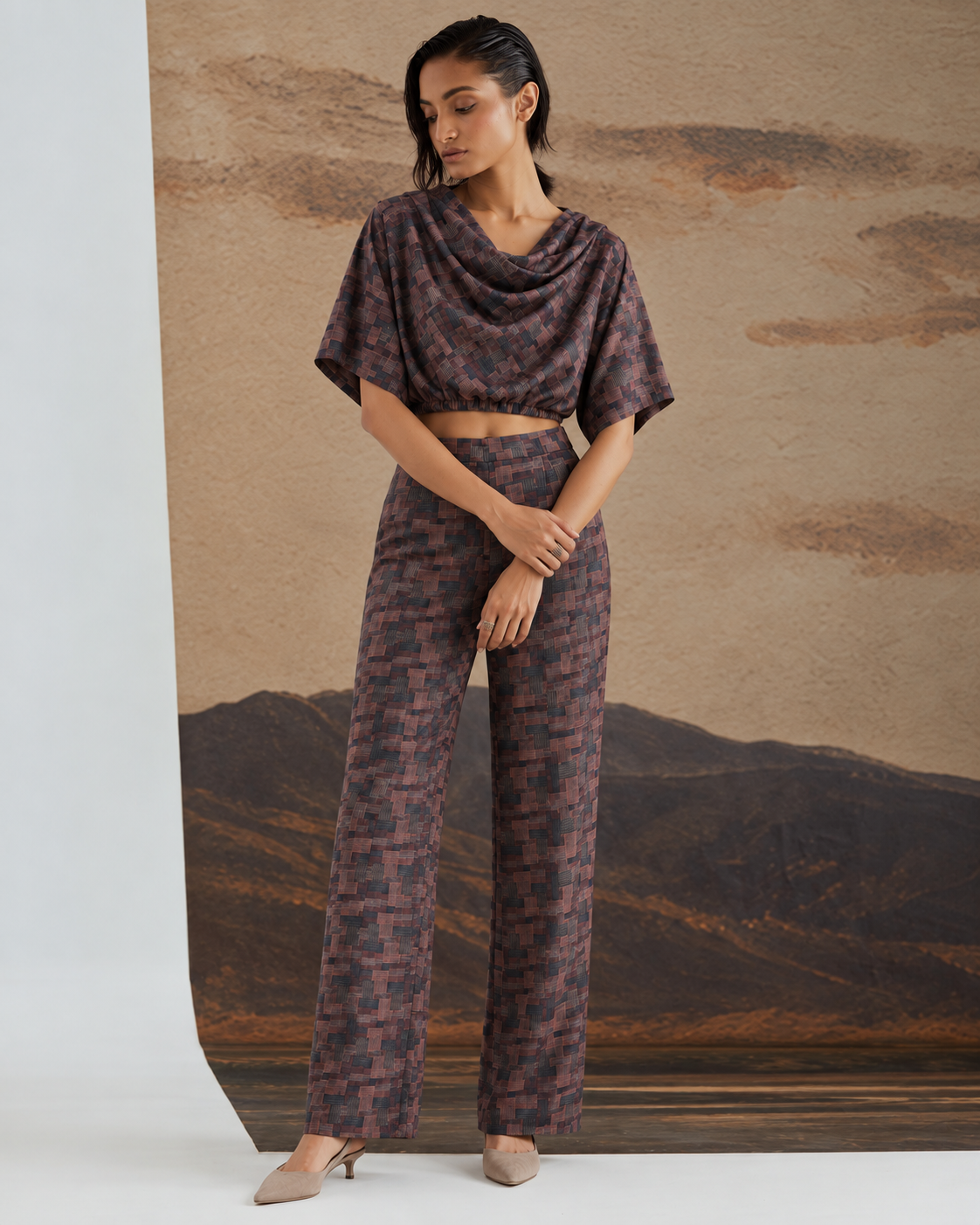 Avira by House of Somarra — Avira Mosaic Cowl Co-ord, product photo 4.