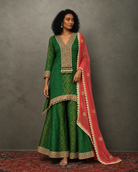 Aarshiya by House of Somarra — Aarshiya Green Coral Couture Set, product photo 2.