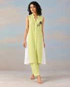 Iraaya by House of Somarra — Lime Floral Sleeveless Straight Co-ord, product photo 3.