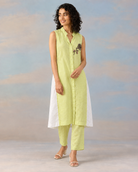 Iraaya by House of Somarra — Lime Floral Sleeveless Straight Co-ord, product photo 5.