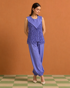 Lasya by House of Somarra — Periwinkle V Panel Fringe Co-ord, product photo 4.