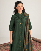 Vanita by House of Somarra — Forest Green Button Front Set, product photo 5.
