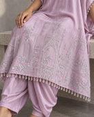 Lilac Crystal-Trim Kaftan & Dhoti Set — Product photo 5
