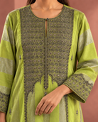 Lime & Silver-Striped Kurta Set — Product photo 5