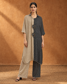 Black & Ivory Bird-Motif Kurta Set — Product photo 1