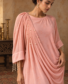 Blush Pearl Draped Dress — Product photo 5