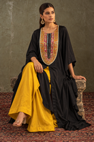Black & Mustard Mirror-Yoke Kaftan Set — Product photo 3