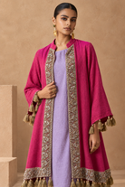 Fuchsia Embroidered Jacket & Lilac Dhoti Set — Product photo 4