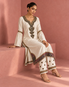 Ivory Gold-Jewel Border Kurta Set — Product photo 4