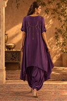 Plum Gold-Detail Draped Set — Product photo 4