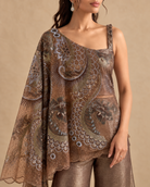 Bronze Asymmetric Embroidered Flared Set — Product photo 5