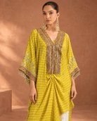 Yellow Bandhani & Orange-Yoke Kaftan Set — Product photo 2