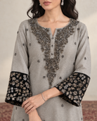 Silver-Grey Black-Floral Flounce Set — Product photo 5