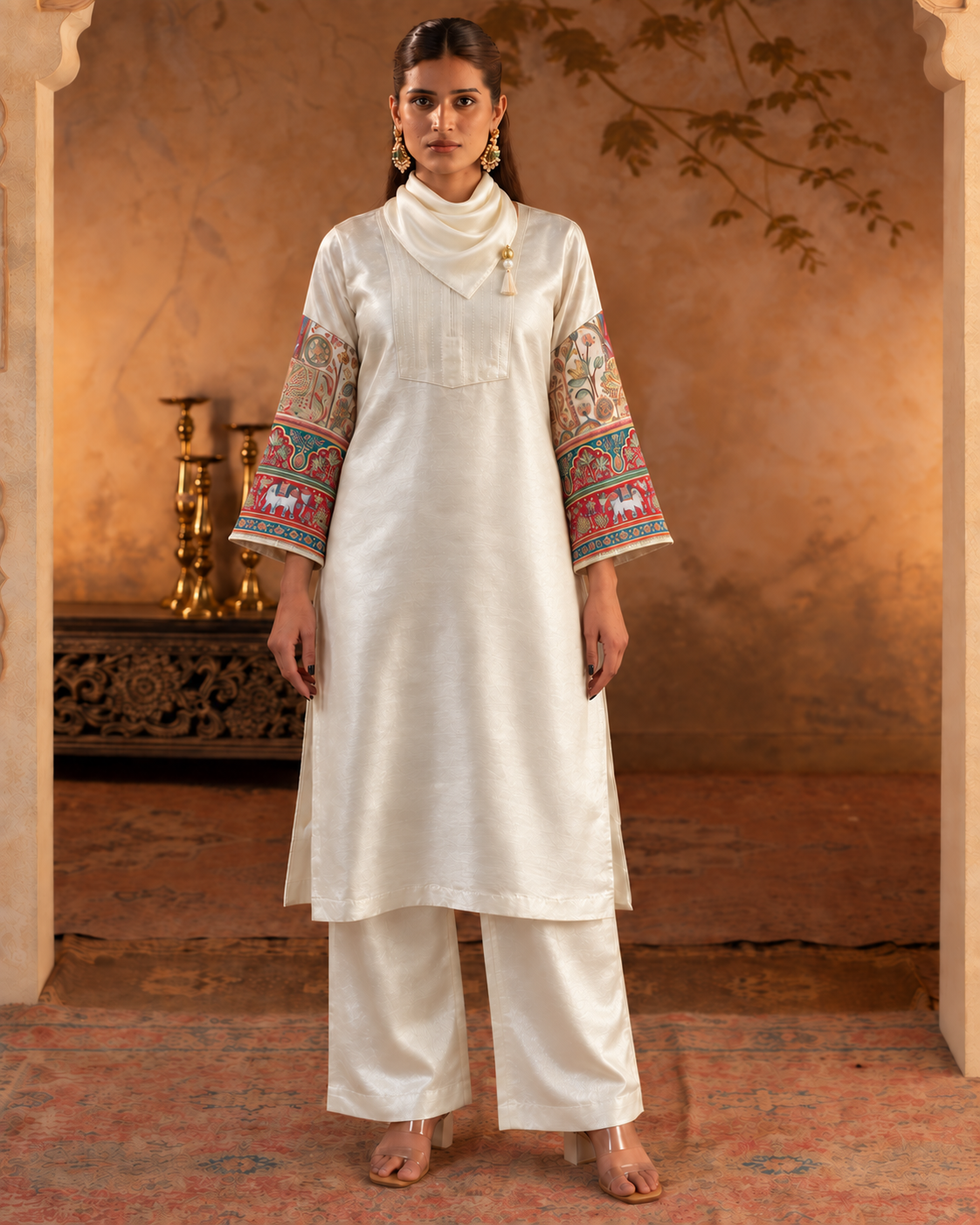 Ivory Kashmiri-Embroidery Kurta Set — Product photo 1