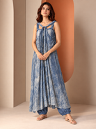 Tisya by House of Somarra — Front view showing the long sleeveless dress and gathered neckline.